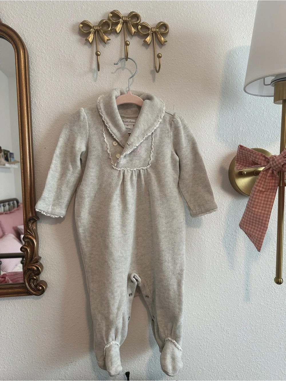 Ralph Lauren Grey Footed One-Piece